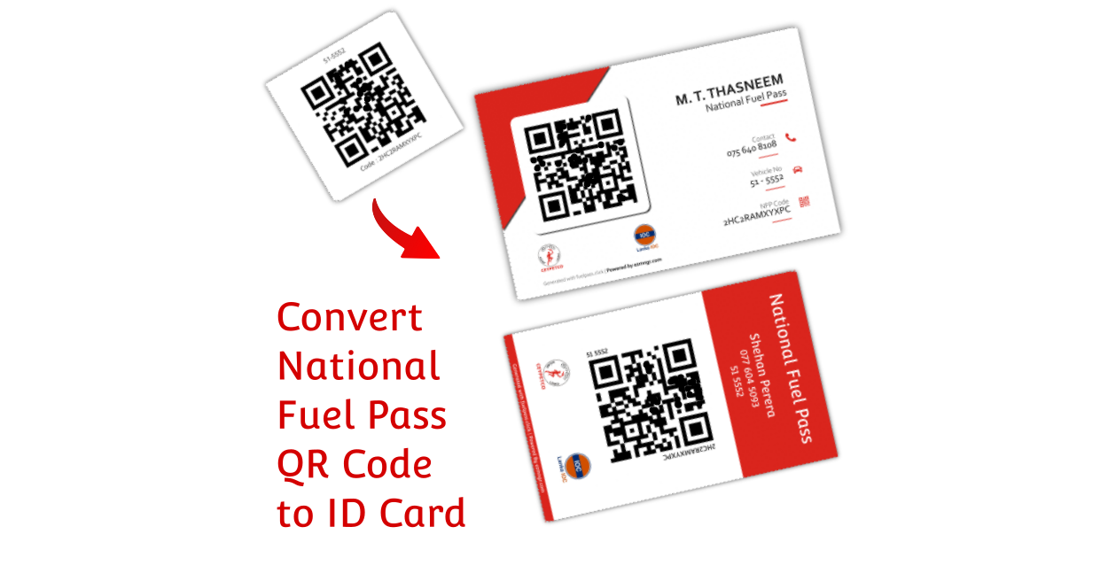 Convert National Fuel Pass QR code to ID card